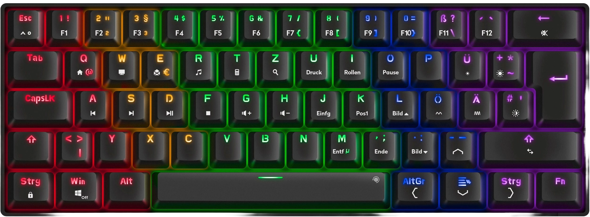 60% Mechanische Gaming Tastatur RGB